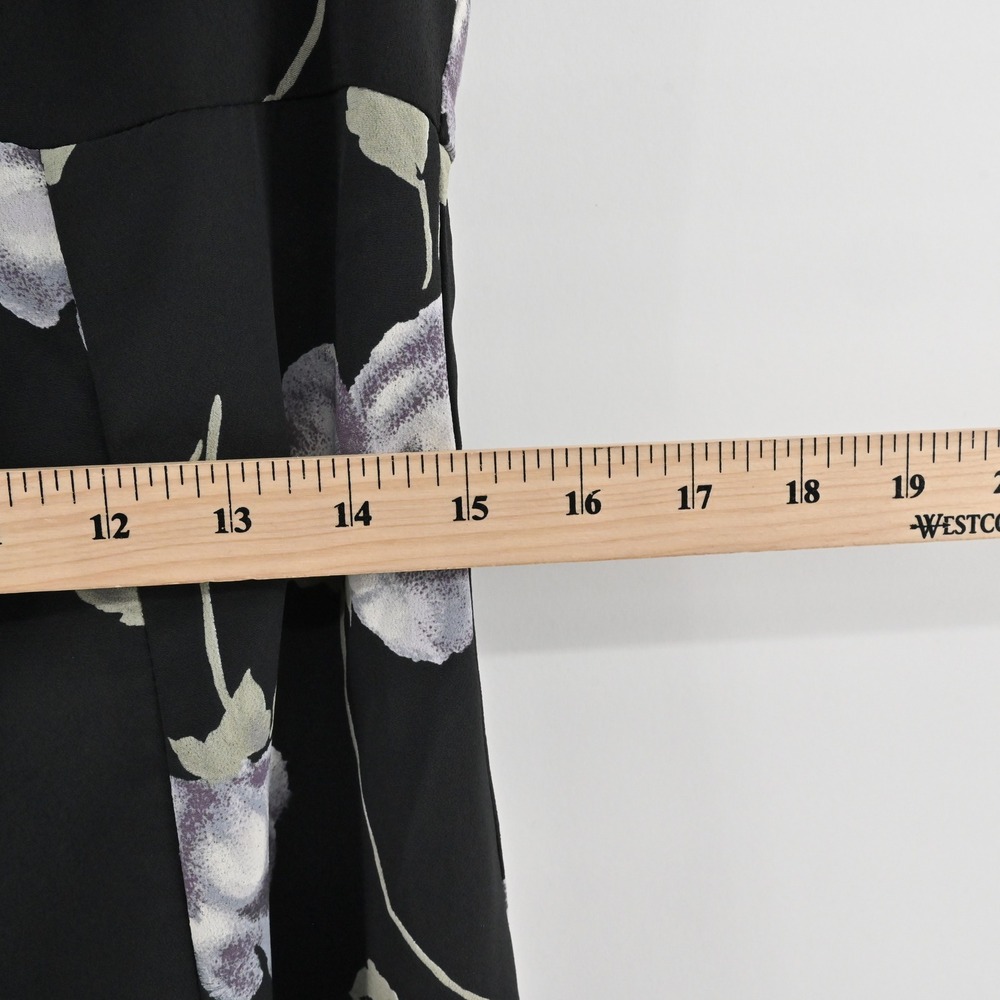 Vtg Y2k Black Floral Maxi Dress Size M‎ Dark Romantic Grunge Sleeveless Tie USA - Picture 6 of 14